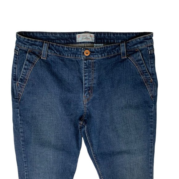 Levis Strauss Stretch Womens Jeans Misses Size 16 Blue Flap Pocket Boot Cut - Picture 3 of 16